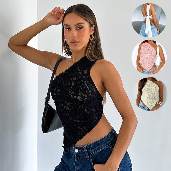 Ins Lace Backless Top Summer Womens Clothes